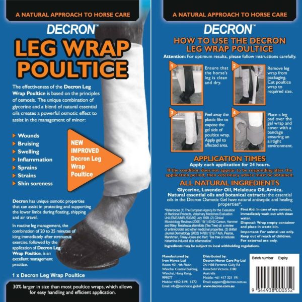 Decron Leg Wrap Poultice Front and Back